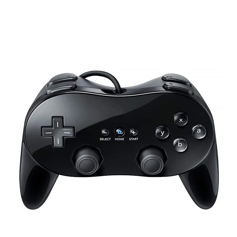 QUMOX Classic Pro Controller Console Gamepad Joystick Compatible with Wii Game Remote (Black) Black