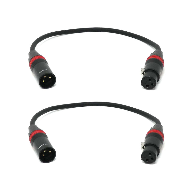 Rannsgeer 2 Pack XLR Male to XLR Female 1 Feet Microphone Cable (1 Ft 2 Pack) 1 Ft 2 Pack