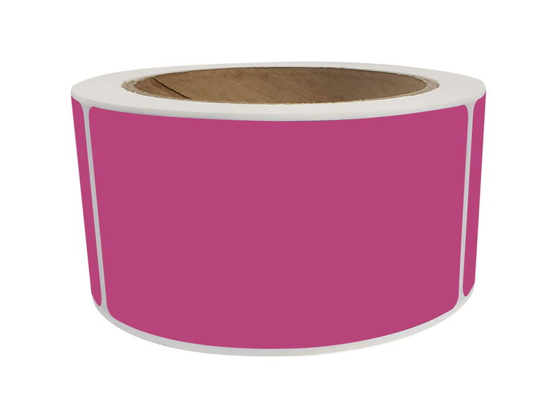 Royal Green Rectangular Color-Coding Stickers 4x2 inch (7.5cm x 2.5cm) Pink Label Roll - 250 Pack