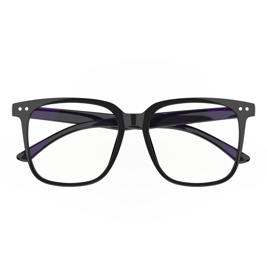 Oversized Blue Light Blocking Glasses for Women Reading Computer Gaming Protection Eye(Bright Black) Bright black