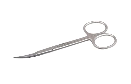 Iris Micro Dissecting Dental Lab Sharp Scissors, 4.5" (11.43cm) Fine Point Curved, Stainless Steel