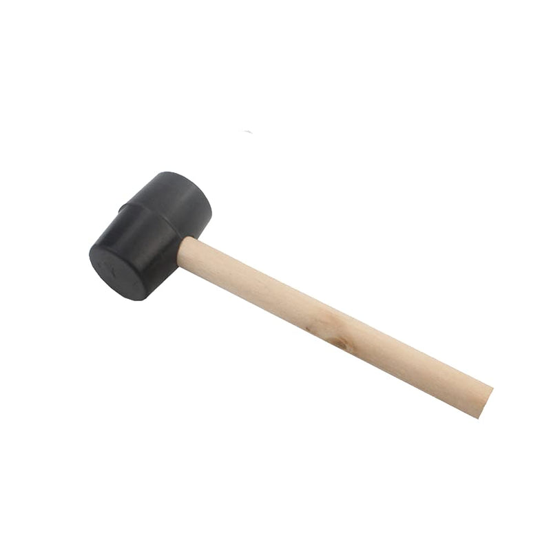 1 Piece Rubber Hammer with Wood Handle Jewelry Making Rubber Hammer Double Sided Rubber Head Hammer Wood Handle Rubber Mallet, Black Rubber Head