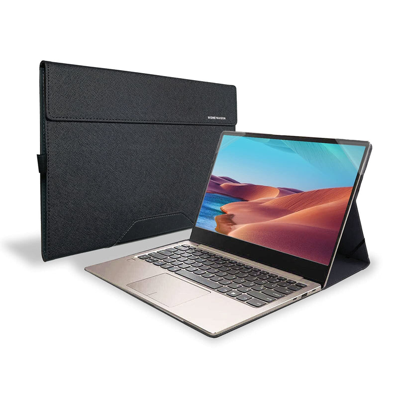 Honeymoon Case Cover Compatible with Lenovo Yoga 9i/7i 2 in 1 & Yoga C940/C740 14 Inch Series,PU Leather Protective Case Cover Laptop Accessories,S022-14-Black Black