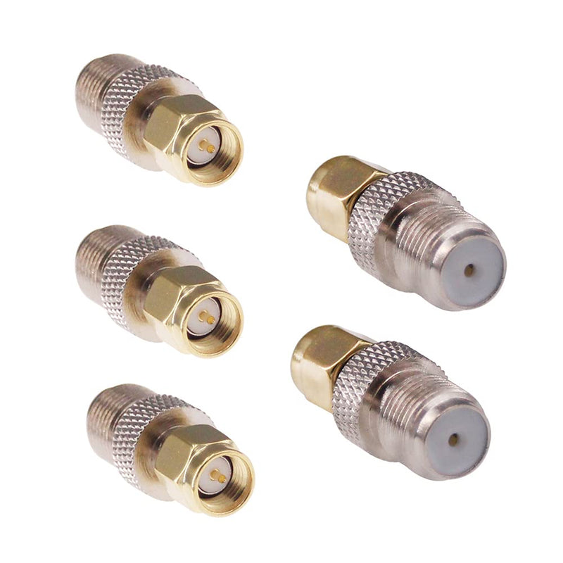 RFaha 5pcs SMA Male to F Female RF Coax Adapter SMA to F Coaxial Connector Adapter for RTL-SDR/Antenna/Cell Phone Booster(F15-5)