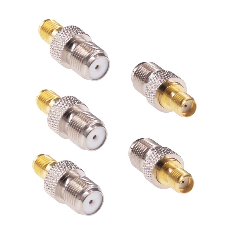 RFaha 5pcs SMA Female to F Female RF Coax Adapter SMA to F Coaxial Connector Adapter for HT Radio/Antenna/Coax Cable(F16-5)