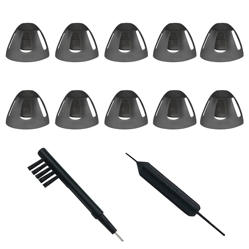 Smokey Hearing Aid Open Domes Ear Tips for Resound Sure Fit Style RIC RITE and Open Fit BTE Hearing Amplifier with Cleaning Tools Brush Cleaner and Carry Case (Smokey, Medium) Smokey Medium (Pack of 1)
