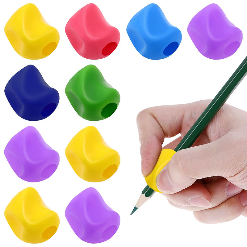 NUOBESTY 10pcs Ergonomic Writing Aid Universal Handwriting Corrector Grip for Children Writing Aid