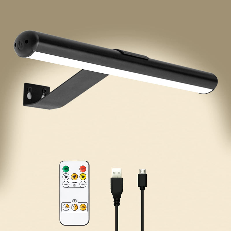 TINTINDOC Wireless LED Picture Light with Remote,Rechargeable Battery Painting Light for Display Art Work,300Lumens Brightness Adjustable Highlight Picture Painting Arts Dartboard with Metal Body Black