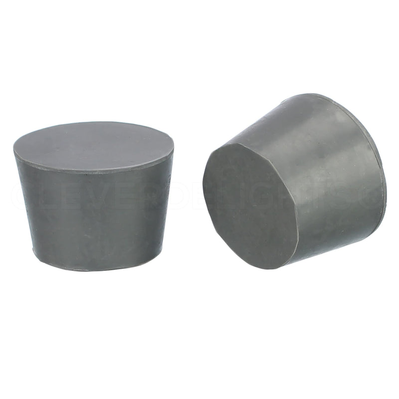 CleverDelights Rubber Stoppers — Size 7 — 5 Pack — 30mm x 37mm x 25mm Long — Gray Solid Plug #7