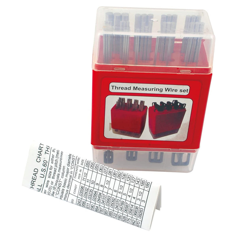 HHIP 4200-0240 Pro-Series 48 Piece Thread Wire Measuring Set Deluxe Case & Wire Holders