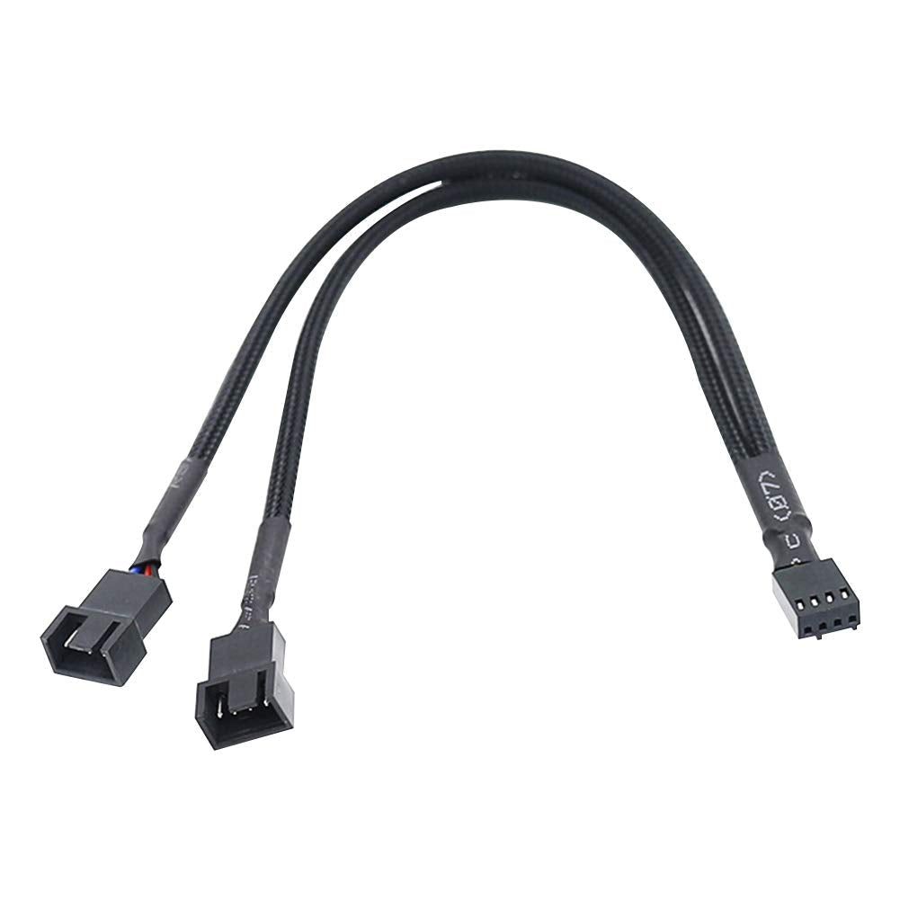 PWM Fan Splitter, 2 PCS PC Fan Splitter Extension Cable for Desktop Computer CPU Fan Splitter PC 4 Pin Fan Extension Power Cable (1 to 2) 1 to 2