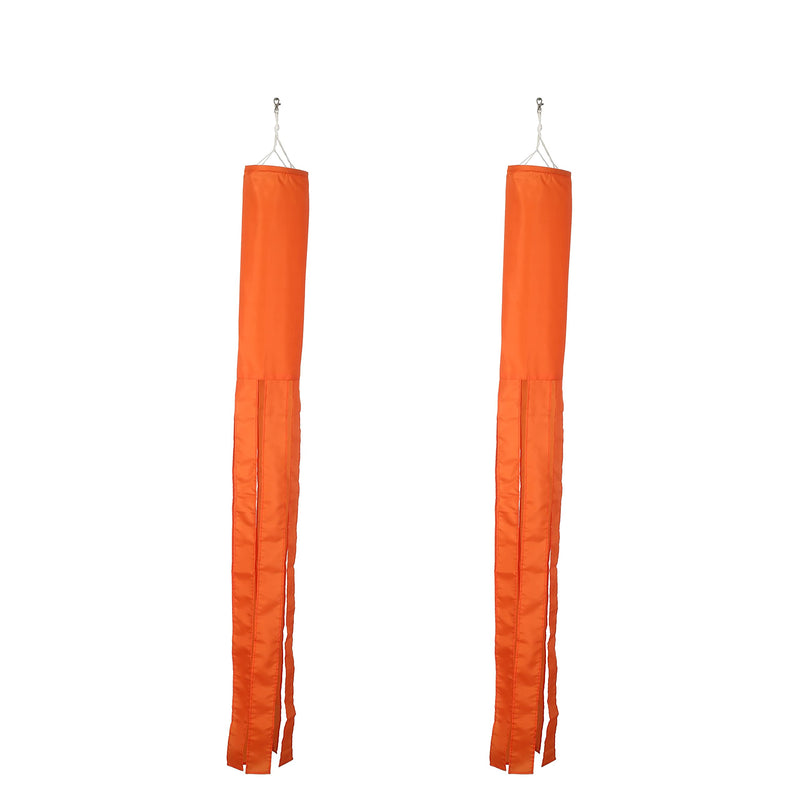 MSFHHA Orange Flag WindSock Solid Color 2 Pack Stripes Wind Socks for Yard and Garden Flag, 60 inch Orange windsock