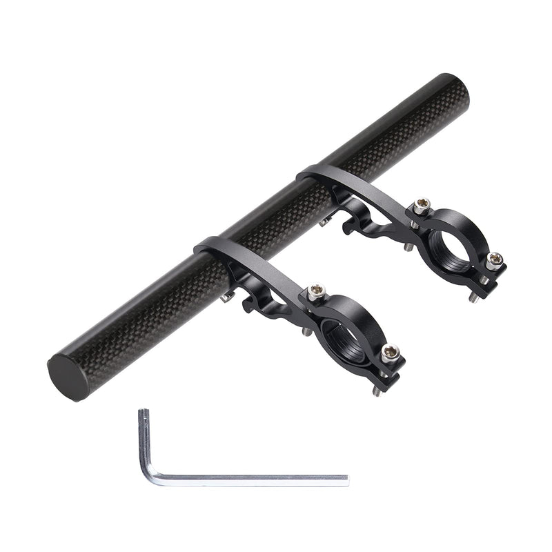 Yizhet Bike Handlebar Extender, Bicycle Handlebar Extension Lightweight Durable Double Bike Handlebar Bracket for Holding Bicycle Speedometer, GPS, Phone Mount Holder Carbon Tube 20cm