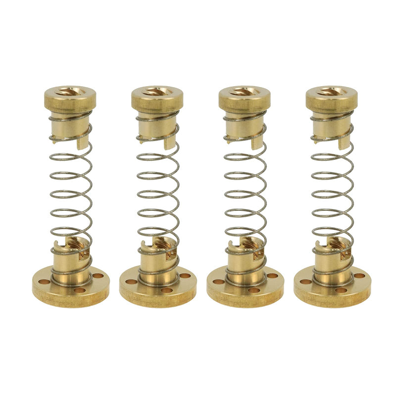 Bitray T8 Nut T8 Anti Backlash Spring Loaded Nut Elimination Gap Nut for 8mm Acme Threaded Rod Lead Screw - 4pcs