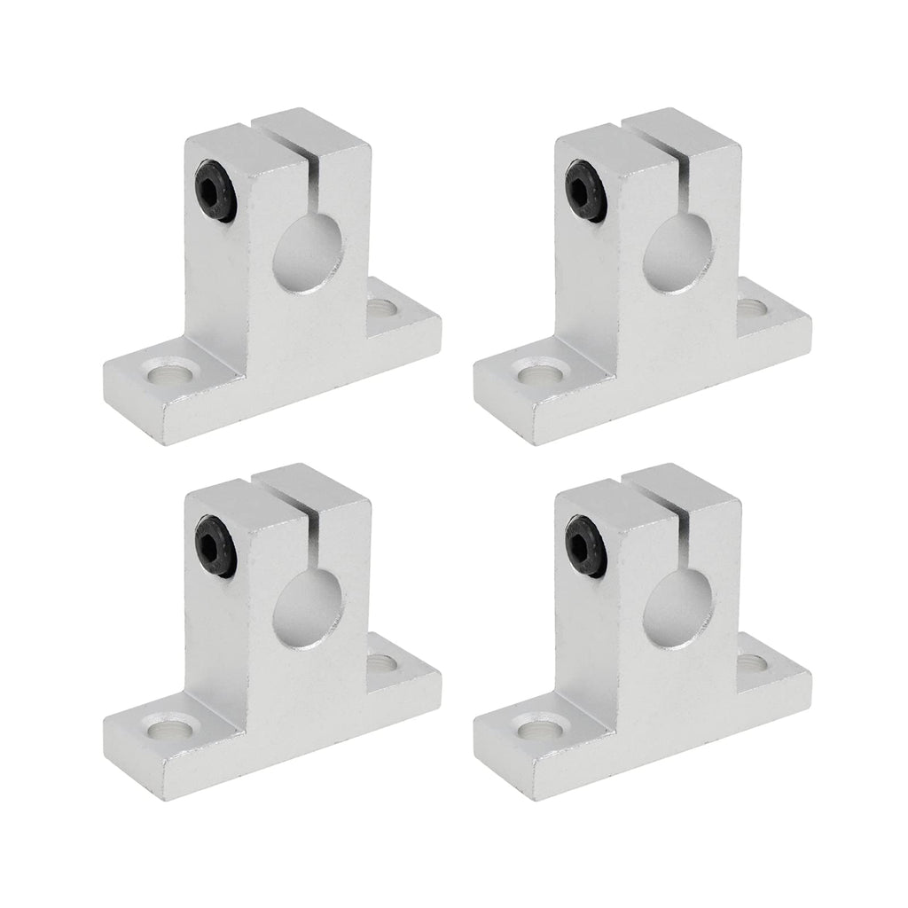 Bitray SK10 Aluminum Linear Motion Rail Clamping Rod Rail Guide Support for 10mm Dia Shaft - 4pcs