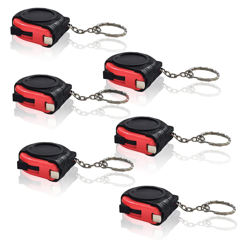 1m/3ft Retractable Tape Measure Mini Keychain Metric/Inch Measuring Tape Portable Tape Ruler with Stable Slide Lock for Body Measuring, Kids(6 Pack)