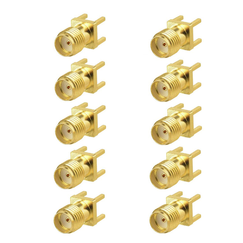 GDQLCNXB End Launch PCB Mount SMA Female Connector Straight RF Connector Adapter 10PCS