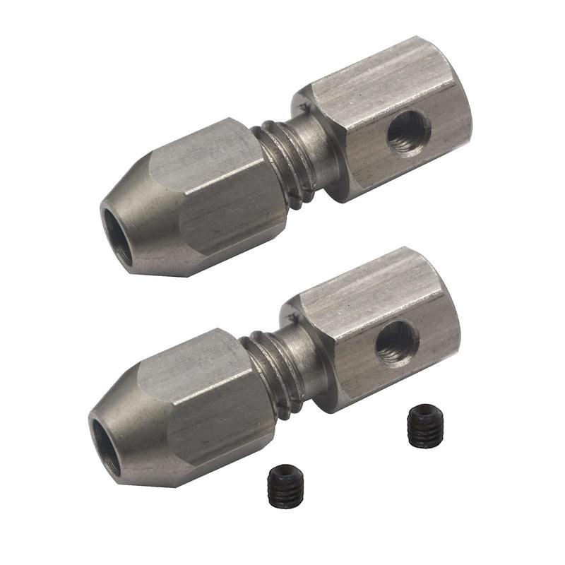 2Pack Vgoohobby CNC Stainless Steel RC Flex Collet Coupler Flexible Coupling Motor Shaft Locker for DIY RC Boat Submarine (6mm to 4mm) 6mm to 4mm