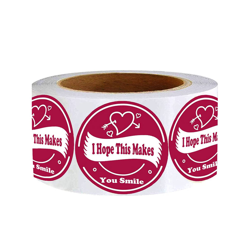 I Hope This Makes You Smile Stickers,1.5 Inch Happy Mail Labels for Envelope Sealing,Small Business,Bakery,Gifts,Handmade Goods,Package.(500 Pcs/Roll)