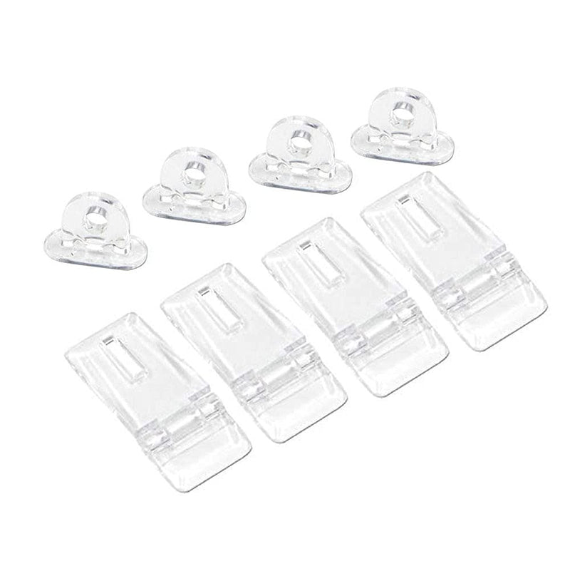 PZRT 4 Sets Mini Hinge Hasp Acrylic Hasp Buckle Box Clear Hinge Latch Hasp Lock Hinge Latch Buckles for Mini Doors, Jewelry Box, Mini Cabinet