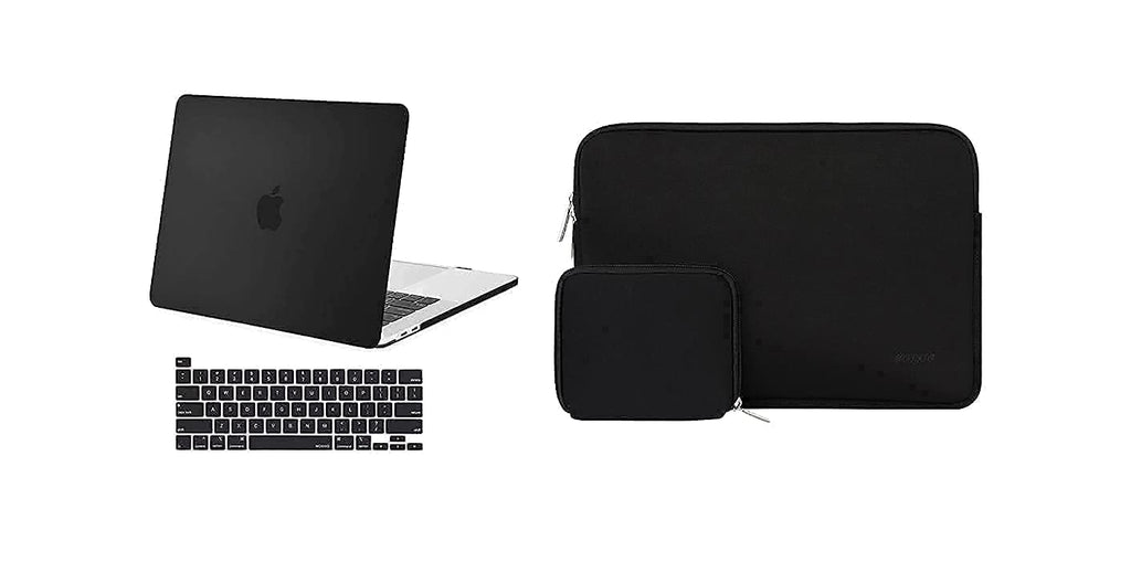 MOSISO Compatible with MacBook Pro 16 inch Case 2020 2019 Release A2141, Plastic Hard Shell & Keyboard Cover & Neoprene Sleeve Bag with Small Case, Black