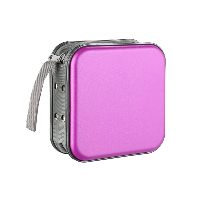 LIOVODE DVD Case, 48 Capacity CD Case Portable CD Case Holder Storage Hard Plastic DVD CD Wallet Holder Organizer for Car (Purple) Purple