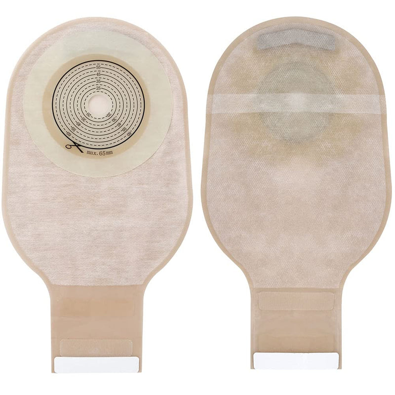 One Piece Ostomy Colostomy Bags, Ostomy Supplies, Drainable Ostomy Pouch for Ileostomy Stoma Care, Cut to Fit(20-65mm), Box of 10 20-65mm-10PCS