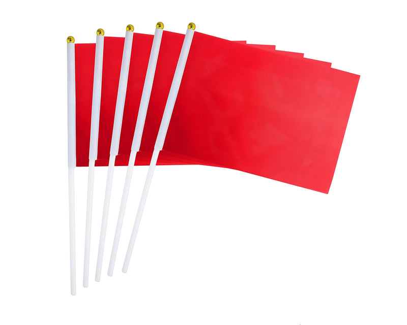 WXTWK 25 Pack Solid Red Flag Small Mini Plain Red DIY Color Flags On Stick,marking decoration supplies,Grand Opening,Kids Birthday,Party Events Celebration 25PACK red
