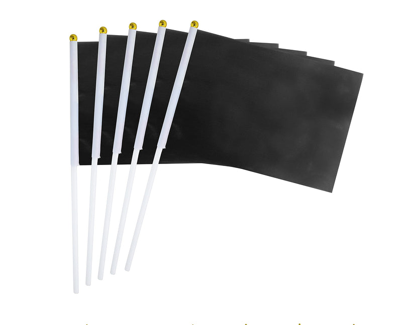 WXTWK 25 Pack Solid Black Flag Small Mini Plain Black DIY Color Flags On Stick,marking decoration supplies,Grand Opening,Kids Birthday,Party Events Celebration 25PACK black