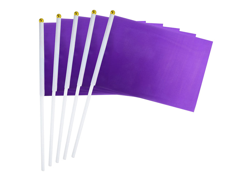 WXTWK 12 Pack Solid Purple Flag Small Mini Plain Purple DIY Color Flags On Stick,marking decoration supplies,Grand Opening,Kids Birthday,Party Events Celebration 12PACK purple