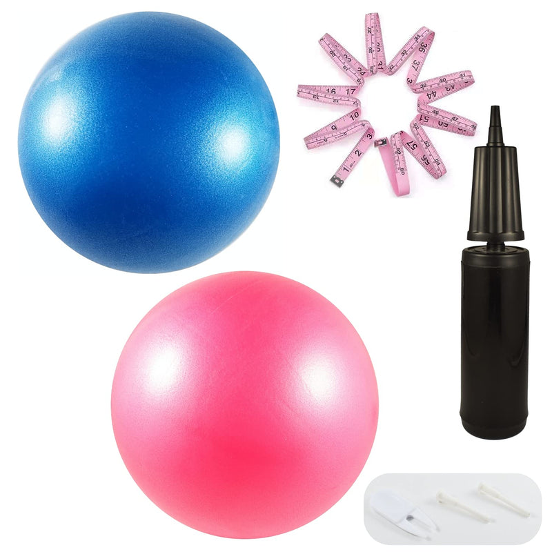 BATDIYOW 2 Exercise Balls Kit with Hand Pump Mini Fitness Yoga Ball 8 inch for Yoga Pilates Body Balance