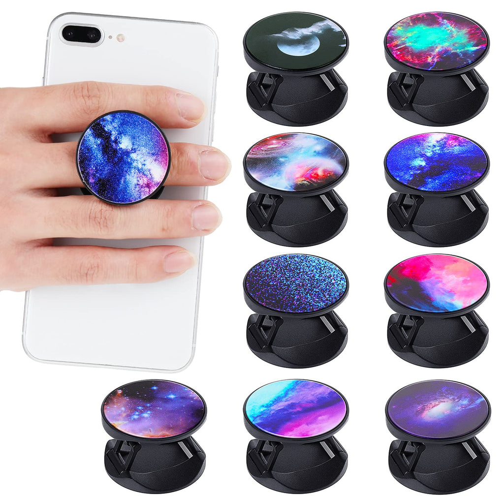 9 Pieces Cell Phone Grip Holder Collapsible Phone Holder Colorful Self-Adhesive Finger Ring Sublimation Phone Holders for Smartphone and Tablets (Nebula) Nebula