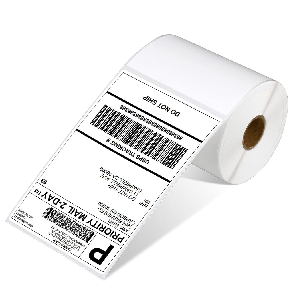 Phomemo Direct Thermal Shipping Labels, 4x6 Shipping Labels Compatible with Rollo, MUNBYN, Zebra 2844 ZP-450 ZP-500 ZP-505 (250 Labels Per Roll)