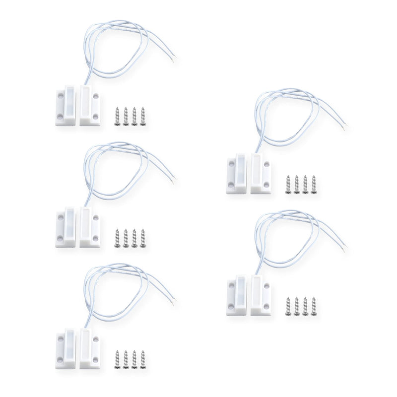 VictorsHome Magnetic Reed Switch NO Surface Mount Wired Door Window Contact Sensor with Adhesive Paper for Home Security and Burglar Alarm Systems MC-38 5pcs 5