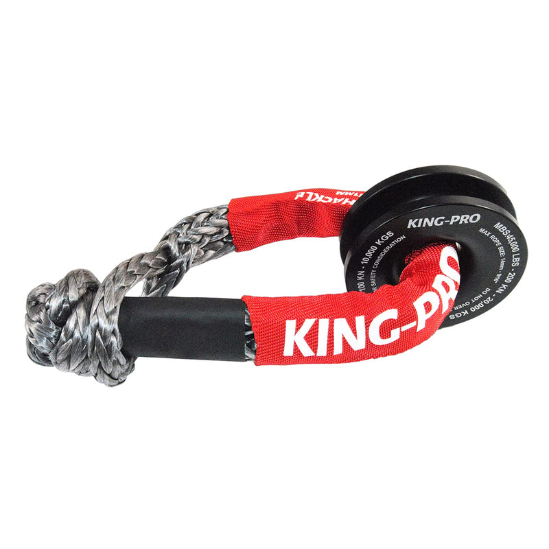 KING-PRO Recovery Ring 7/16"x20" Soft Shackle 35,000lbs Breaking Strength with Snatch Ring 45,000lbs for Full-Size Truck Large SUVs Offroad Vehicels 1-Pack (Red-Black)