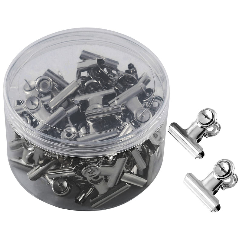 Gansita 60 Pack Push Pins Clips, Pinning No Holes for Paper, Heavy Duty Clips Creative Paper Clips Bulldog Clips with Tacks for School Offices on Cork Board Bulletin Boards Cubicle Walls (Silver)