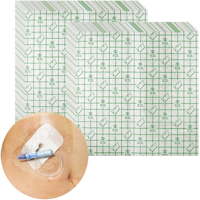 Peritoneal Dialysis Shower Protector Shields, Waterproof Dialysis Port Cover for PD Chest Catheter Peg Feeding Tube G-Tube Picc Line Post Surgery Patient Bathing 7.9"x7.9"(Pack of 25) 8x8 Inch (Pack of 25)