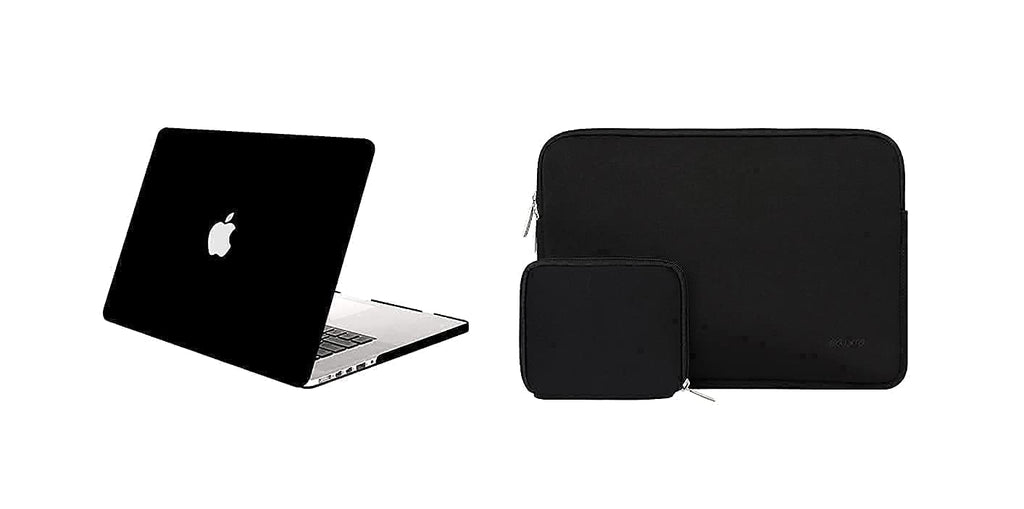 MOSISO Compatible with MacBook Pro 13 inch Case 2015 2014 2013 end 2012 Older Version (Models: A1502 & A1425) with Retina Display, Plastic Hard Shell Case & Neoprene Sleeve Bag with Small Case, Black