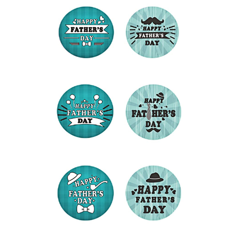 Happy Father's Day Stickers 1.5 Inch Envelope Seals Labels for Dad Birthday Party Favors Gift Card Cookie Dessert Cupcake Decoration Gift Bags Packaging 500pcs 6 Kinds of Design Happy Father's Day