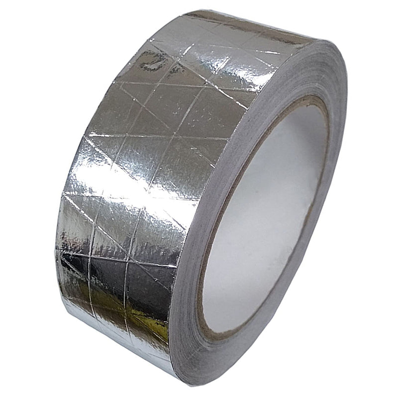 Fiber-Glass Aluminum Foil Tape, HAOT Reinforced Self-Adhesive Heat Reflective Tape, Heat Jacketing Insulation Resistant High Temperature HVAC Tape, Metal Repair 2" x 82' Roll