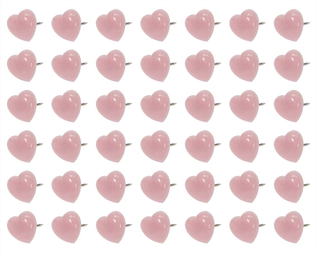 ONLYKXY Sweetheart Push Pins Tacks Plastic Pinks Love Heart Head, Steel Point （100 Piece ）