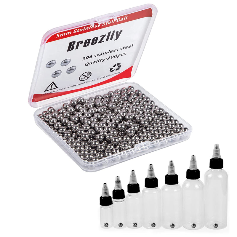 Breezliy 200 pcs Paint Mixing Balls Stainless Steel Mixing Agitator Balls for Mixing Model Paints，5.5mm/ 0.22”。 200pcs 5.5mm Stainless Steel Ball
