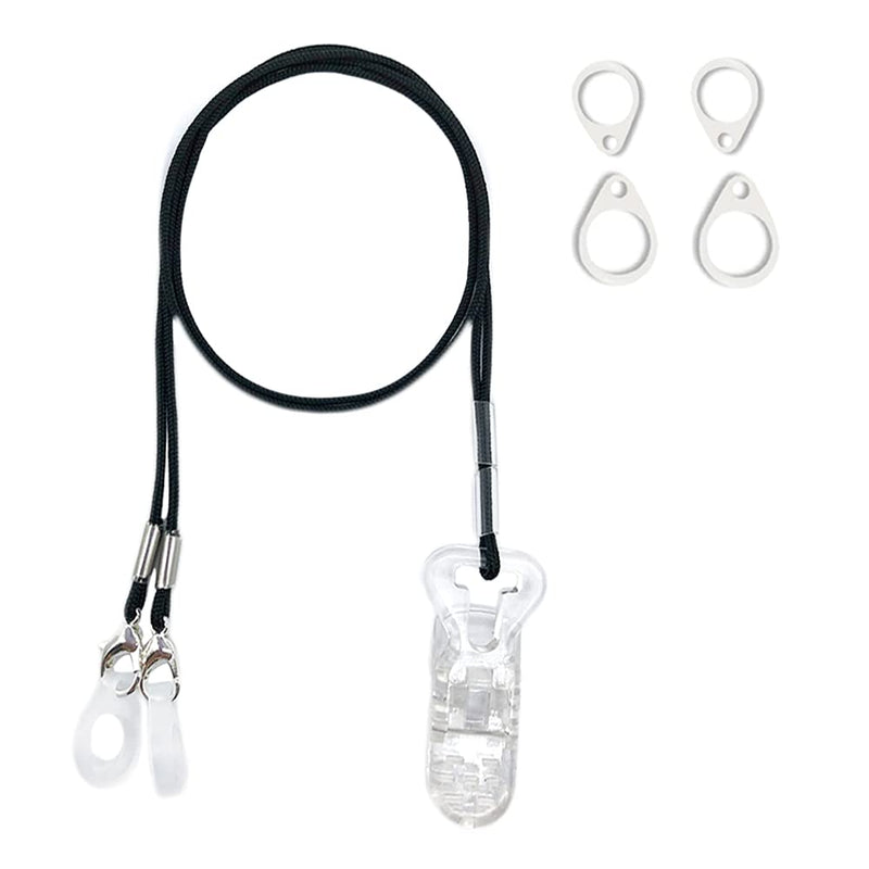 BTE Hearing Aid Clips Otoclip for Adults and Kids with 7mm 9mm 11mm Silicone Loops for BTE Hearing aids and Anti Lost Lanyard Cord and Carry case (Black)…