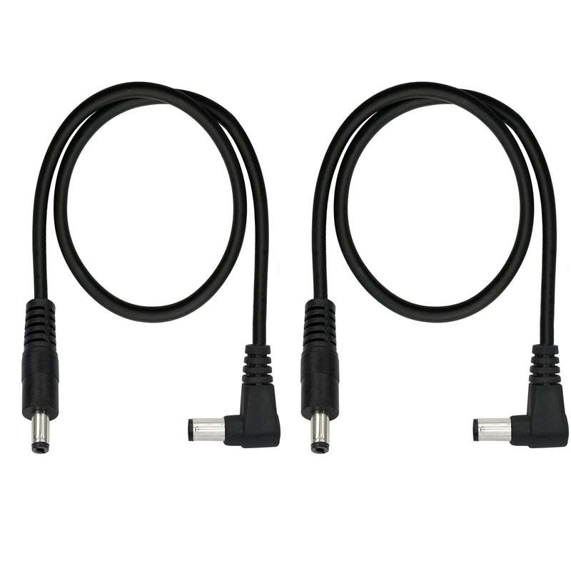 GINTOOYUN Right Angle DC to DC Male Power Cable,22AWG DC 5.5MM x 2.1MM Male to 90 Degree DC Male Plug Patch Wire Adapter Extension Cord for Strip Lihgt,CCTV,Car,Monitors,etc(2 Pcs)