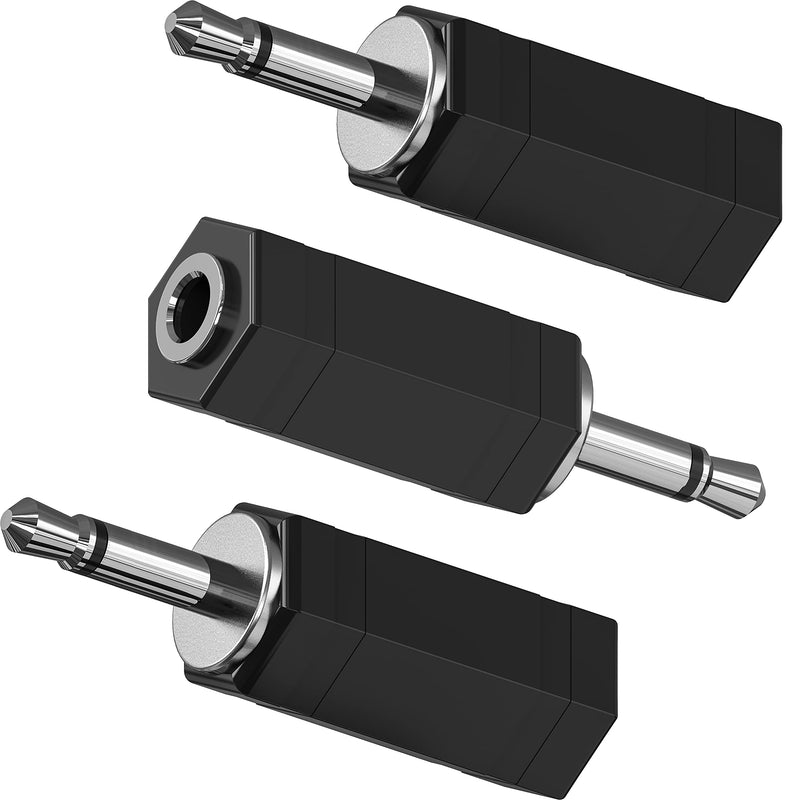 3.5mm Mono to Stereo Adapter, 3 Pack 3.5mm 1/8" Mono Male Plug to 3.5mm 1/8" TRS Stereo Female Jack RFAdapter for Radio, Headphone
