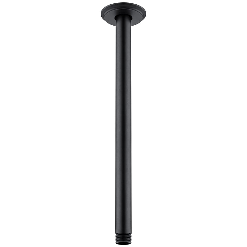 Anpean 12 Inch Shower Arm and Flange Matte Black, Ceiling Mounted Shower Arm for Rain Shower Head 12 Inches