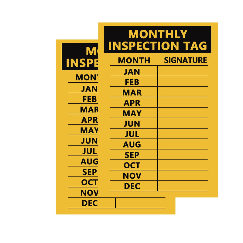 Monthly Inspection Tag,5x3 Inch Check Record Vinyl Sticker Label,200 Pcs Per Pack