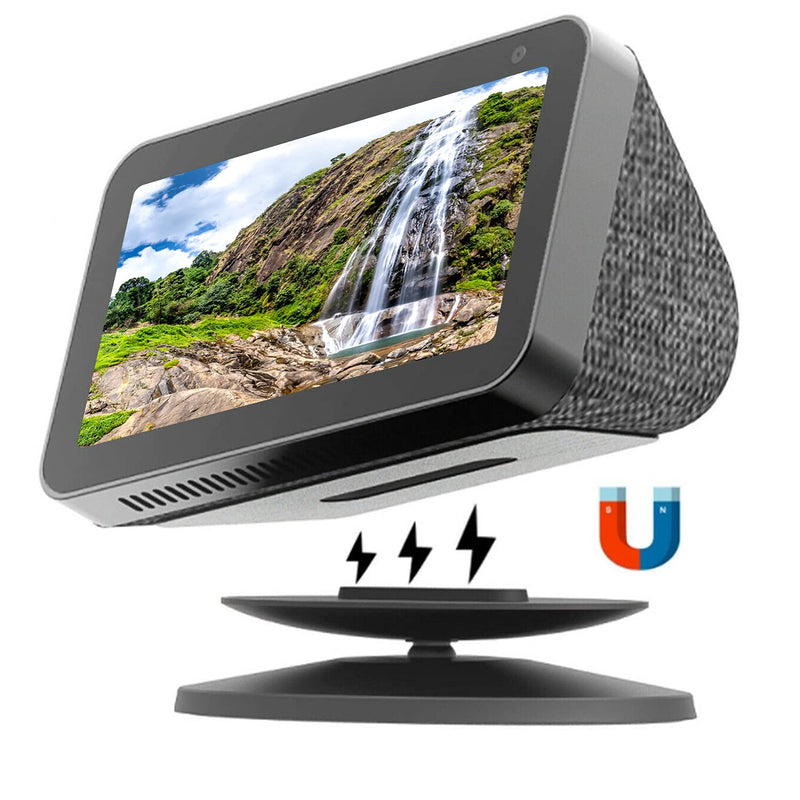 Kosnail Echo Show Stand for Echo Show 5 and Echo Show 8, Universal Adjustable Speaker Stand Mount Magnetic Holder with Aluminum Anti-Slip Base, 360 Degree Rotation, Tilt Function (Black) Show 5 Stand