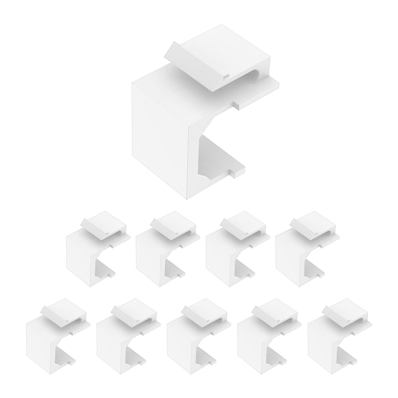 LEENUE Blank Keystone Jack Inserts in White for Wall Plate and Patch Panel 10-Pack
