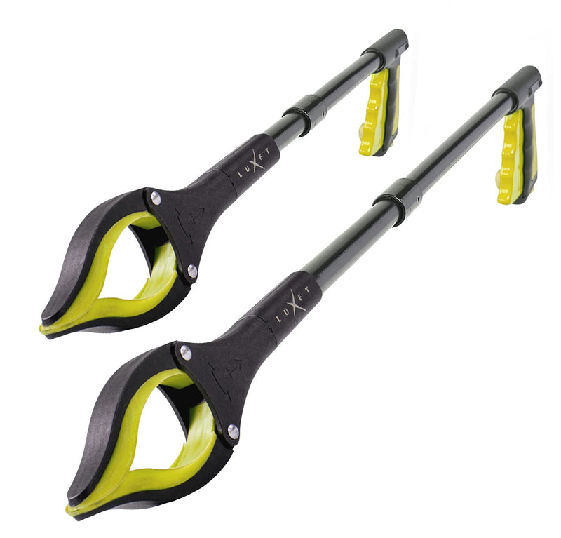 Grabber Reacher Tool - 2 Pack - Newest Version Long 19/32 Inch Foldable Pick Up Stick - Strong Grip Magnetic Tip Lightweight Trash Picker Claw Reacher Grabber Tool for Elderly Reaching, Luxet (Yellow) Yellow